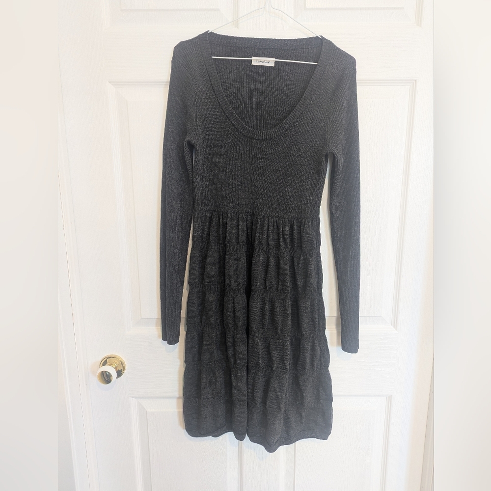 Calvin Klein Sweater Dress With Ruched Tiers